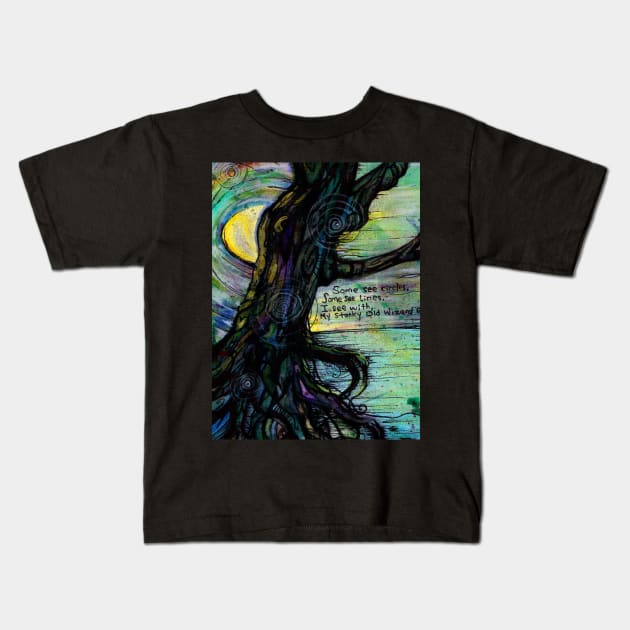 Wizard eyes Kids T-Shirt by Twisted Shaman